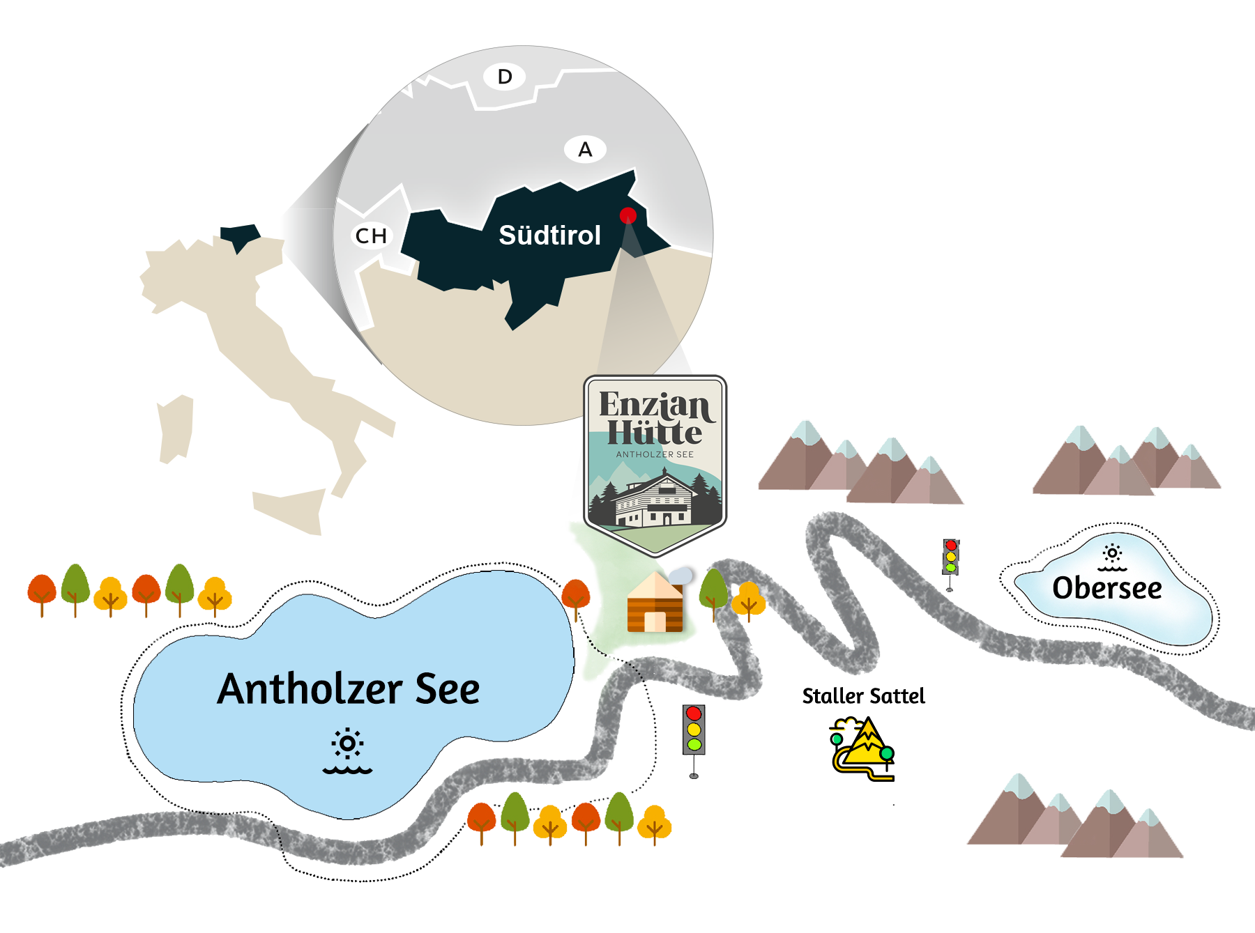 Anfahrt - Routenplaner zur Enzianhütte in Antholz