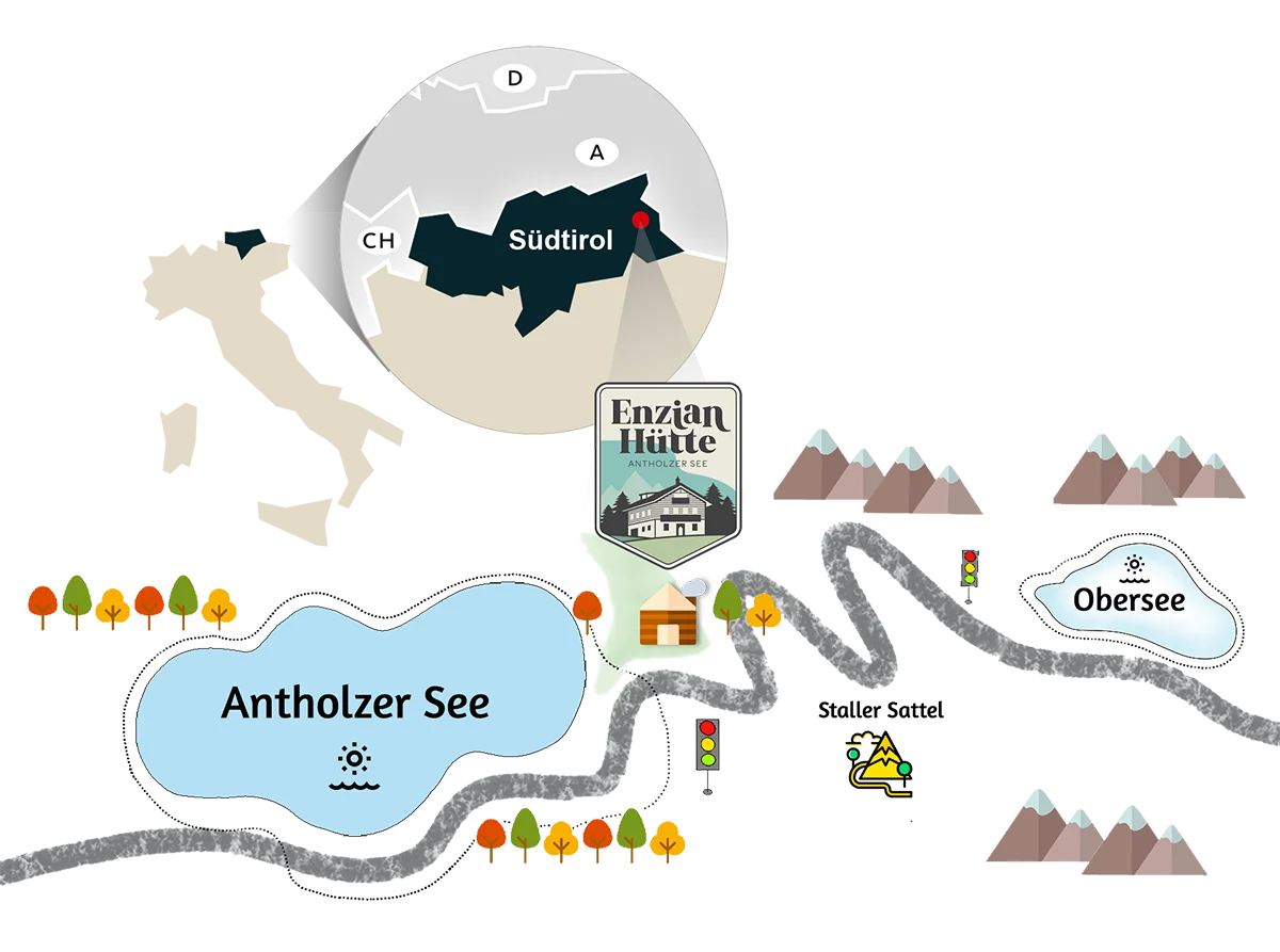 Anfahrt - Routenplaner zur Enzianhütte in Antholz